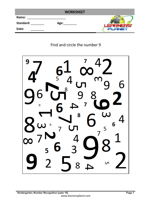 Counting to 10 Worksheets - Kindergarten Math Worksheets